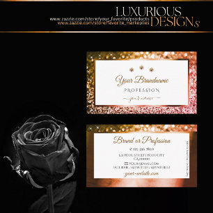 Elegante White Rose Gold Golden Golden Glitzer Visitenkarte