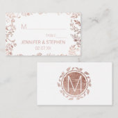 Elegante White Rose Gold Platzkarten (Vorne/Hinten)