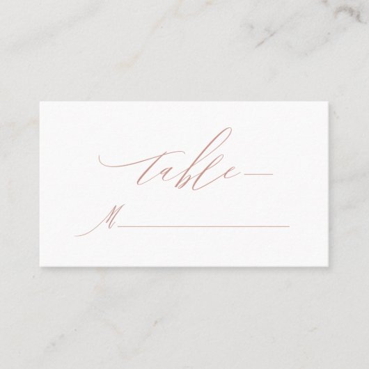 Elegante White Rose Gold Script Monogram Wedding Platzkarte (Vorderseite)