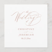 Elegante White Rose Gold Script Typografy Wedding Programm (Vorderseite)