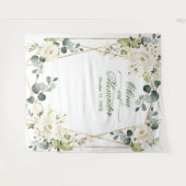 Elegante White Rose Wedding Foto Stand Hintergrund Wandteppich (Vorderseite (Horizontal))