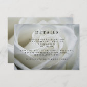 Elegante White Rose Wedding Gästedaten Begleitkarte (Vorne/Hinten)