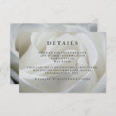 Elegante White Rose Wedding Gästedaten Begleitkarte (Vorne/Hinten)