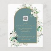 Elegante White Roses All-in-1 Wedding Einladung UA Flyer (Hinten)