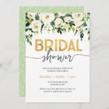 Elegante White Roses Bridal Dusche Einladung