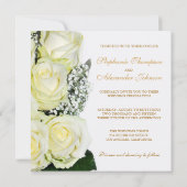 Elegante White Roses Einladung zur Hochzeit (Rückseite)