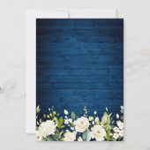 Elegante White Roses Lace Rustikale Engagement Par Einladung (Rückseite)