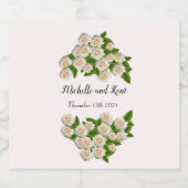 Elegante White Roses Schaumweinetikett (Einzelnes Label)