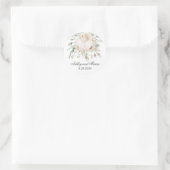 Elegante White Roses Wassercolor Hochzeit Runder Aufkleber (Tasche)