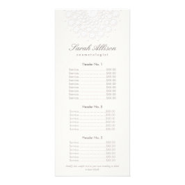 Elegante White Salon und Wellness-Center Preislist Werbekarte