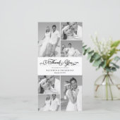 Elegante White Scalloped Band 6 Foto Chic Wedding Dankeskarte (Stehend Vorderseite)
