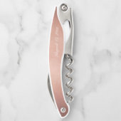 Elegante White Script Calligraphy Rose Gold Weddin Kellnermesser (Rückseite)