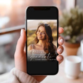 Elegante White Script Foto Graduation Party Einladung