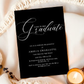 Elegante White Script Minimal Graduation Party Einladung