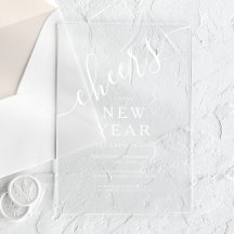 Elegante White-Script Silvesterparty
