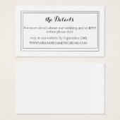 Elegante White Script Wedding Website Mini Card (Vorne & Hinten)