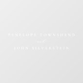 Elegante White Serif Couple Full Names Wedding Fensteraufkleber (Blatt)