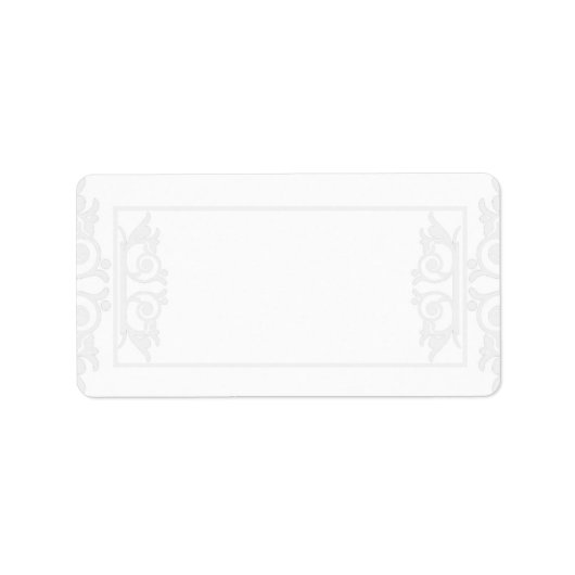 Elegante White/Silver Wedding Mailing-Adresse Adressaufkleber (Vorne)