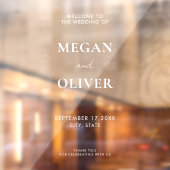 Elegante White Simple Wedding Willkommen Fensteraufkleber (Blatt 2)