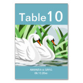 Elegante White Swan Tischnummer Cards (Vorderseite)
