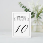 Elegante White Swirl Wedding Tischnummer Cards (Stehend Vorderseite)