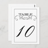 Elegante White Swirl Wedding Tischnummer Cards (Vorne/Hinten)
