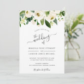 Elegante White Watercolor Rose Border Wedding Einladung (Stehend Vorderseite)
