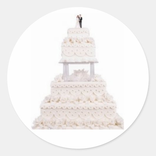Elegante White Wedding Cake Stickers (Vorderseite)