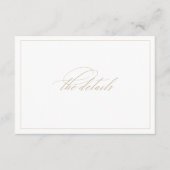 Elegante White Wedding Details Eintrittskarte Begleitkarte (Vorderseite)