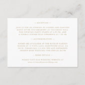 Elegante White Wedding Details Eintrittskarte Begleitkarte (Rückseite)