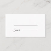 Elegante White Wedding Platzkarte (Vorderseite)