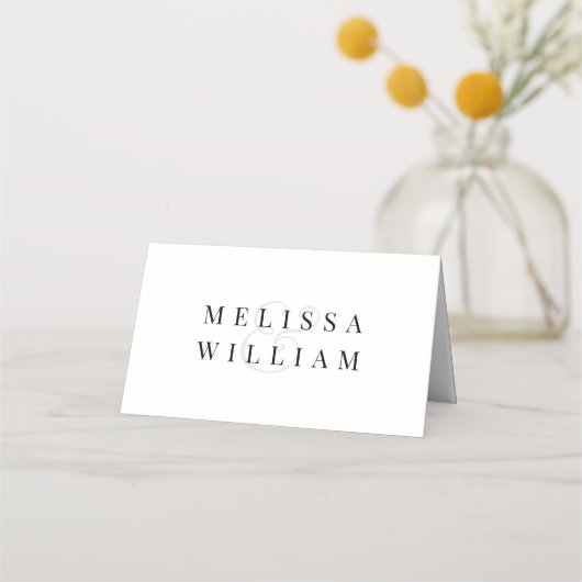 Elegante White Wedding Platzkarte (Rückseite)