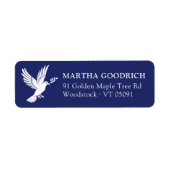 Elegante White Weltfrieden Dove Rücksendeadresse (Vorne)