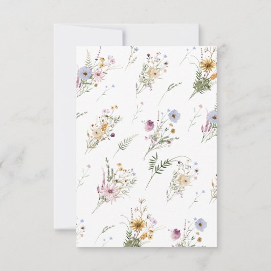 Elegante White Wildblume Babydusche Danke Auto (Rückseite)