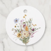 Elegante White Wildblume Babydusche Vielen Dank Geschenkanhänger (Rückseite)