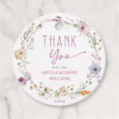 Elegante White Wildblume Babydusche Vielen Dank Geschenkanhänger (Vorderseite)