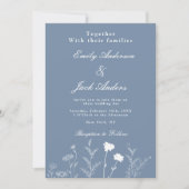 Elegante White Wildblume Periwinkle Wedding Invita Save The Date (Vorderseite)