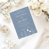 Elegante White Wildblume Periwinkle Wedding Invita Save The Date