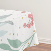 Elegante White Winter Floral & Gold Glitzer Punkte Tischdecke (Beispiel)