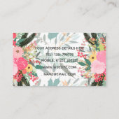 Elegante White Winter Floral & Gold Glitzer Punkte Visitenkarte (Rückseite)