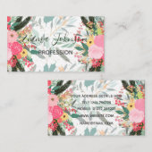 Elegante White Winter Floral & Gold Glitzer Punkte Visitenkarte (Vorne/Hinten)