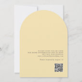 Elegante White Yellow Gold Blume QR Code Hochzeit Einladung (Rückseite)