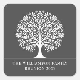 Elegante Wiedersehen der modernen Baumfamilie Quadratischer Aufkleber