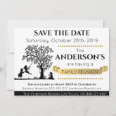 Elegante Wiedersehen für Schwarz und Gold Save the Einladung (Vorderseite)