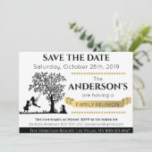 Elegante Wiedersehen für Schwarz und Gold Save the Einladung (Stehend Vorderseite)