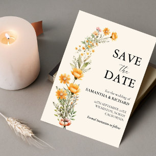 Elegante Wiese Wildblumen-Hochzeit - Termin vormer Einladung