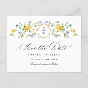 Elegante Wiesen-Wildblumen-Hochzeit Bitte vormerke Postkarte