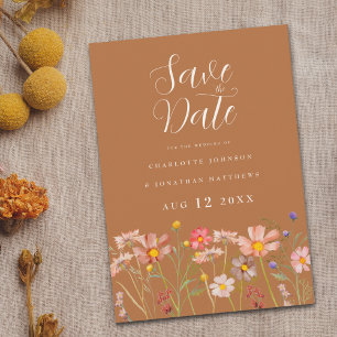 Elegante Wiesenhochzeit mit Wildblumen Save The Da Date