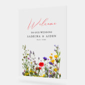 Elegante Wild Blume Blühende Gartenhochzeit Acrylschild (Winkel)