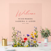 Elegante Wild Blume Blühende Gartenhochzeit Acrylschild (Hochzeit)